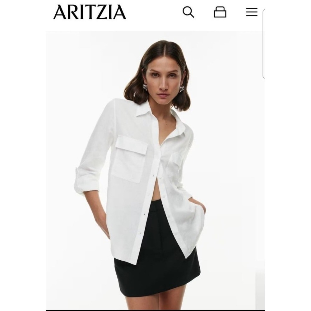 Aritzia Babaton Utility 100% Lyocell Shirt top size 2XS Soft Nice!! Oversized